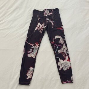 Athleta Floral Purple Leggings
